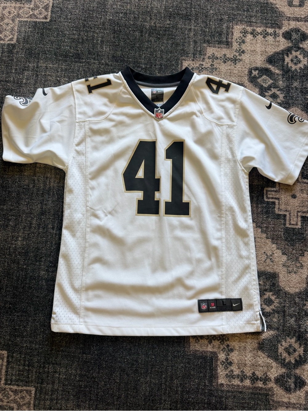 NFL Kids New Orleans Saints #41 White and Black Jersey